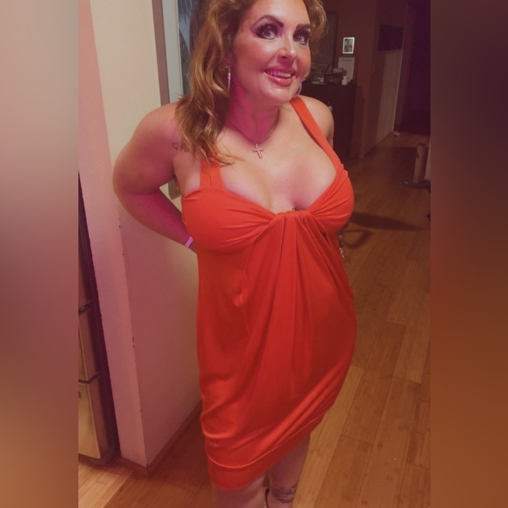 Diane Von Furstenberg Vibrant Orange Lear dress